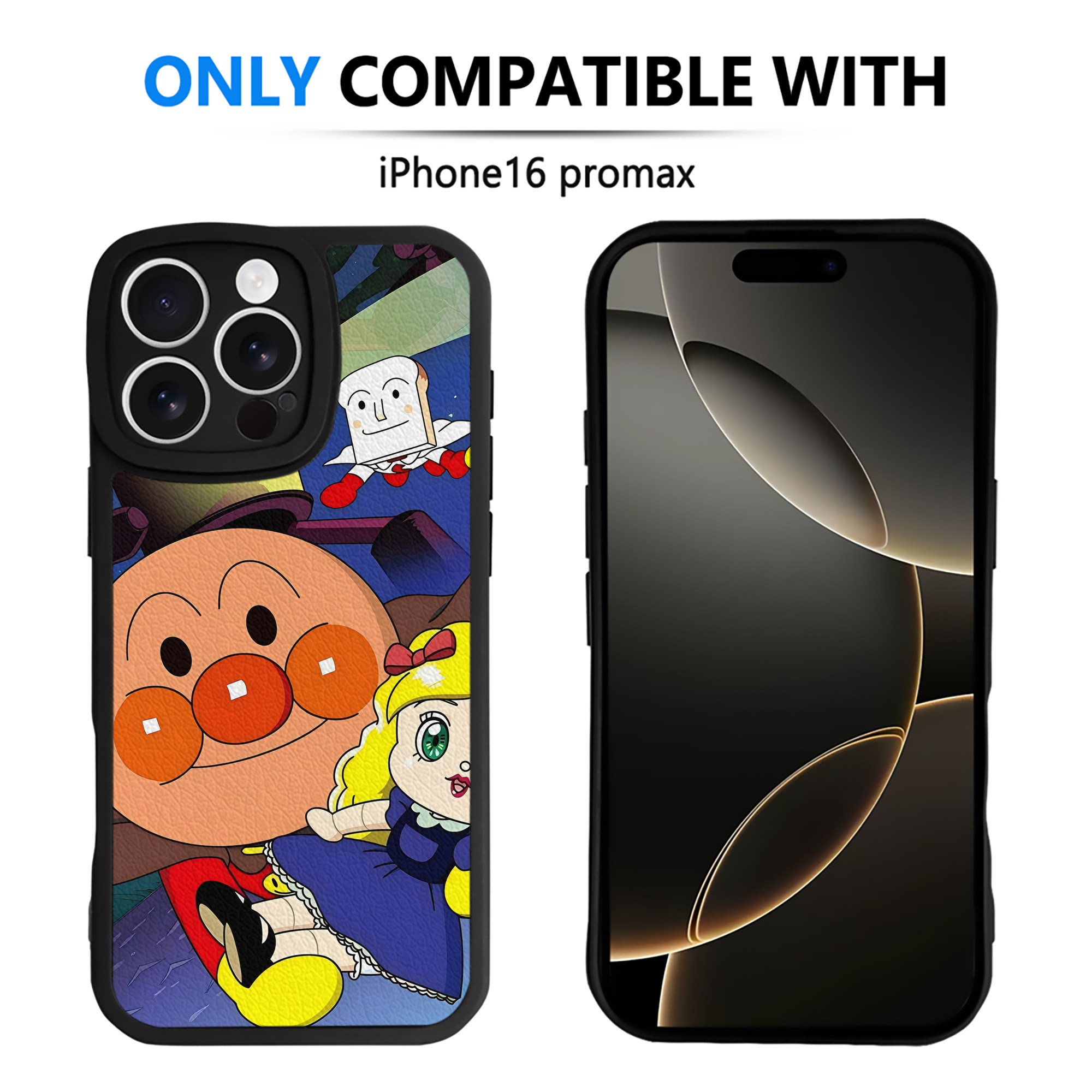 （画像用） アンパンマン Anpanman 【iPhone 16シリーズ対応】シリコンスマホケース（レザー調） 材質：シリコン